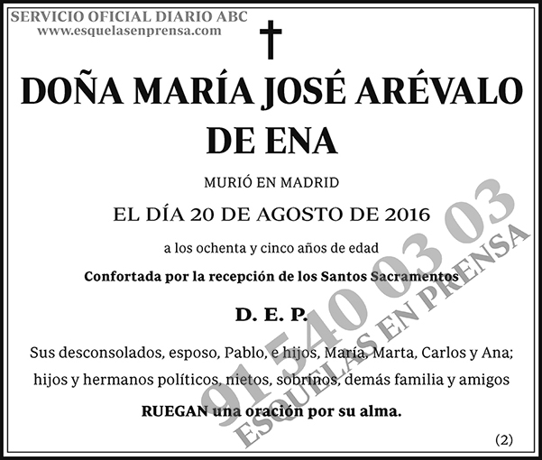 María José Arévalo de Ena